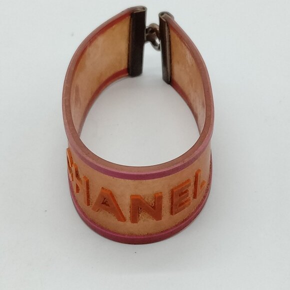 Vintage Chanel Bracelet Rubber Logo Authentic Old CHANEL 7" total stretched - Picture 1 of 6